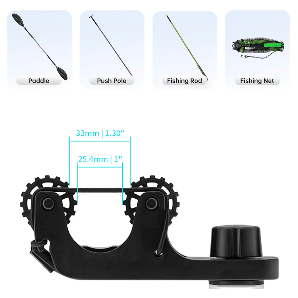 XTR-ADD3 | Kayak Paddle Holder With Bungee Cord compatible with track mount - Image 3
