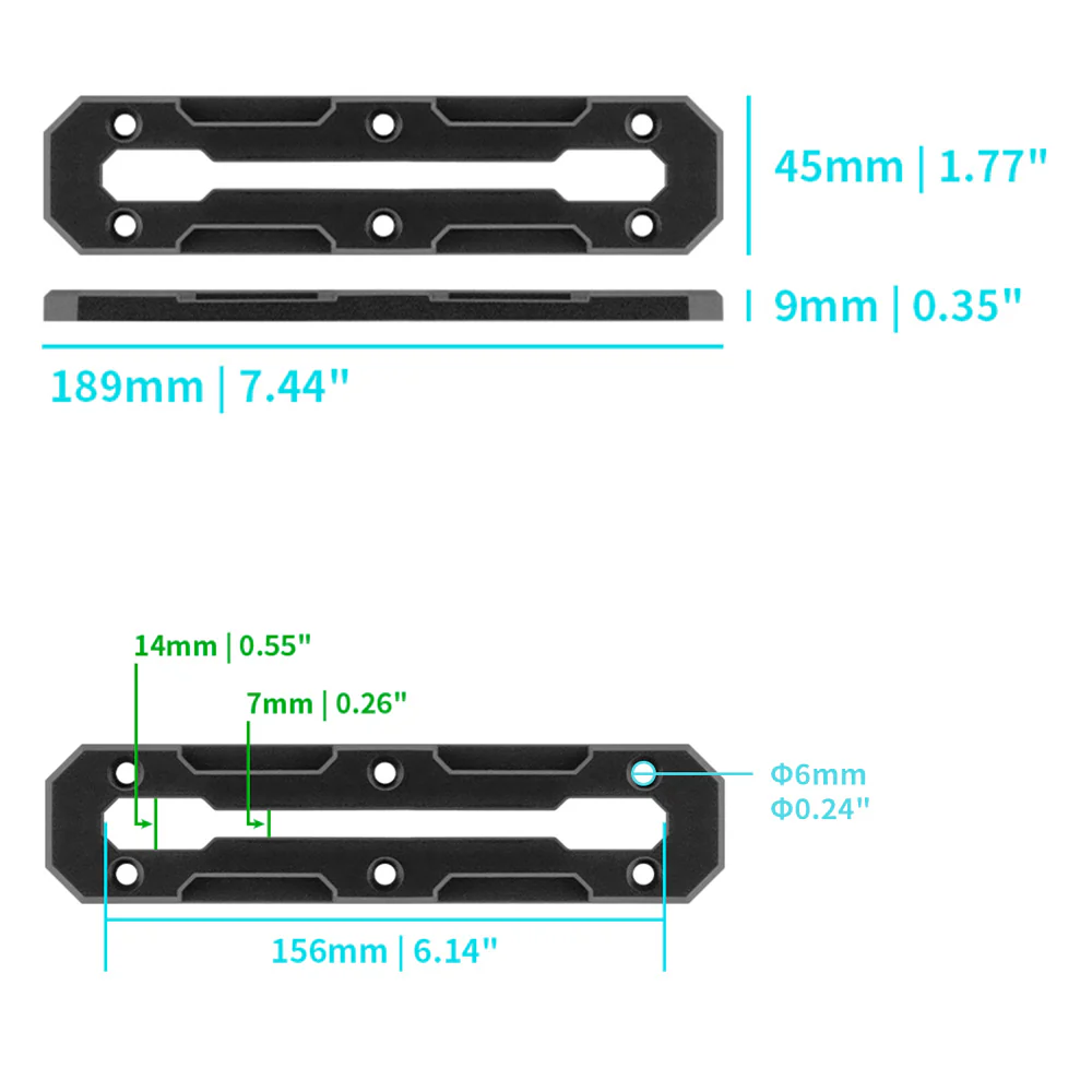 XTR-TK3-M | Track Mount For Kayak | 189mm / 7.44" - Image 2