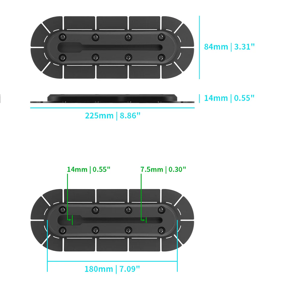 XTR-TK4-L | Adhesive Track Mount For Kayak | 225mm / 8.86" - Image 2
