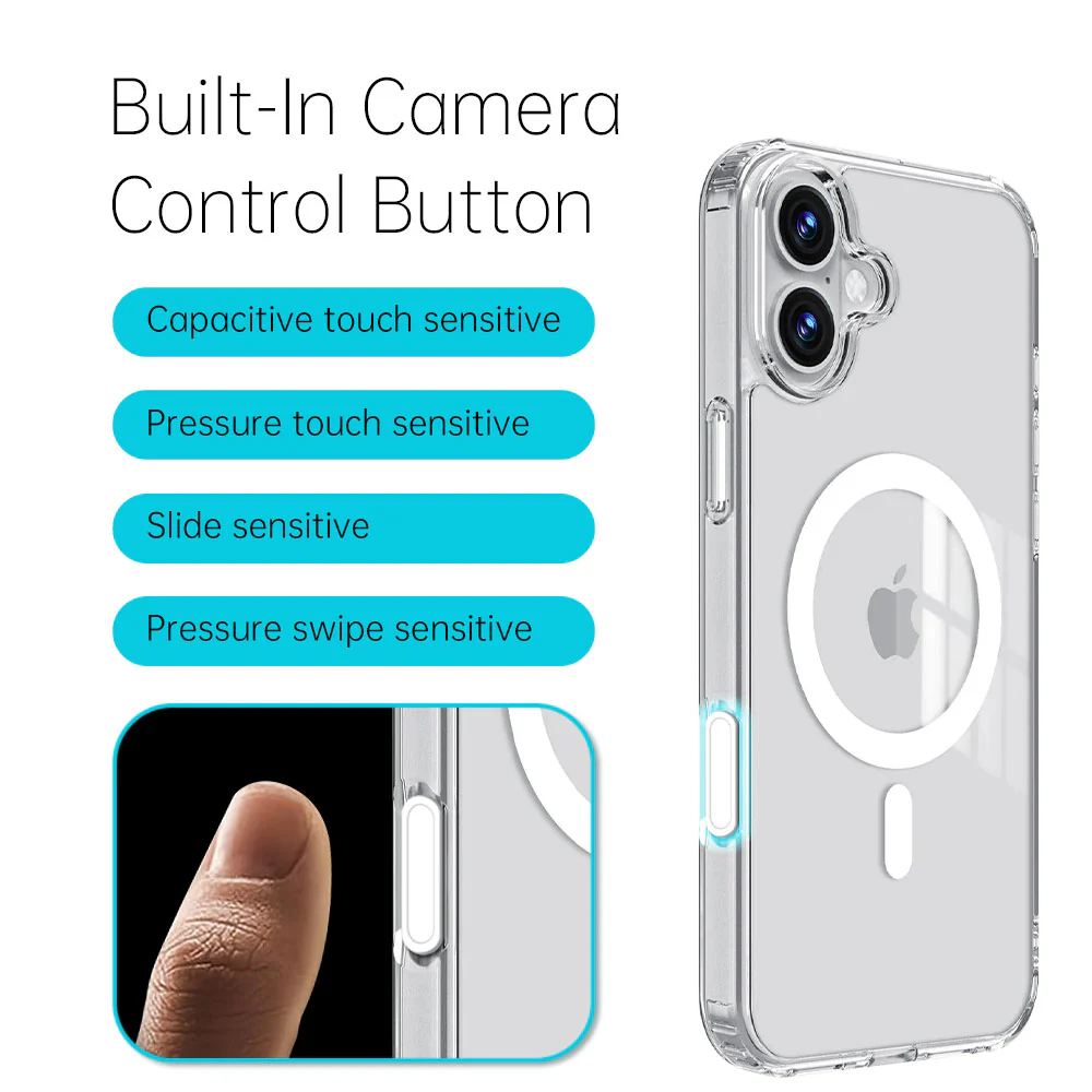 ZMN-IPH-16 | iPhone 16 | Clear Protective Case with MagSafe & Camera Control Button - Image 2