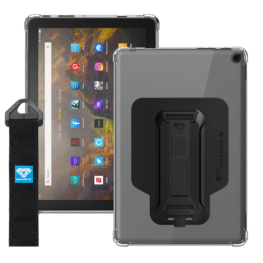 ZXS-AZ-HD10G13 | Amazon Fire HD 10 2023 | 4 corner protection case w/ hand strap kick stand & X-mount