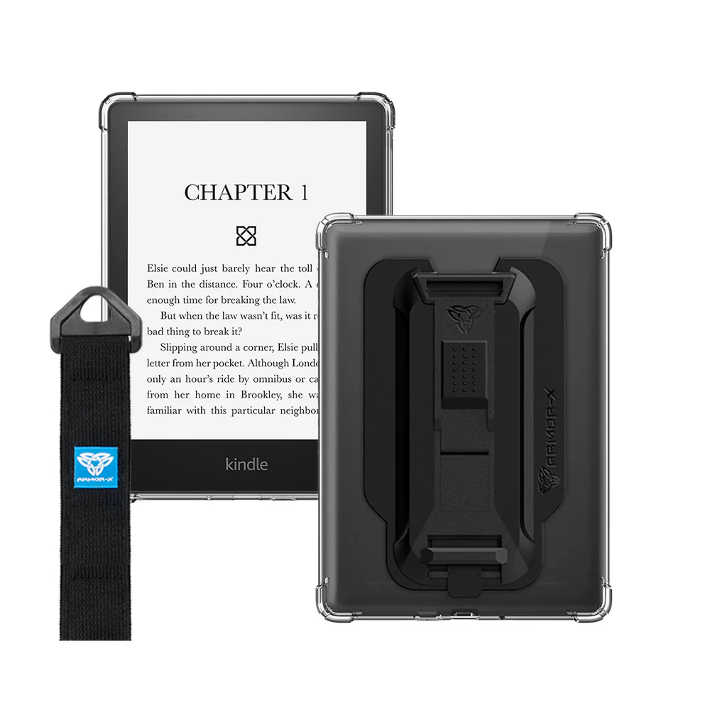 ZXS-AZ-PW5 | Amazon Kindle Paperwhite 5 2021 6.8" | 4 corner protection case w/ hand strap kick stand & X-mount