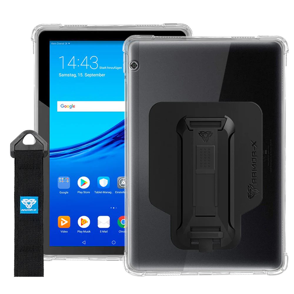ZXS-HW-T5 | Huawei MediaPad T5 10.1 AGS2-W09/W19 AGS2-L03/L09 | 4 corner protection case w/ hand strap kick stand & X-mount