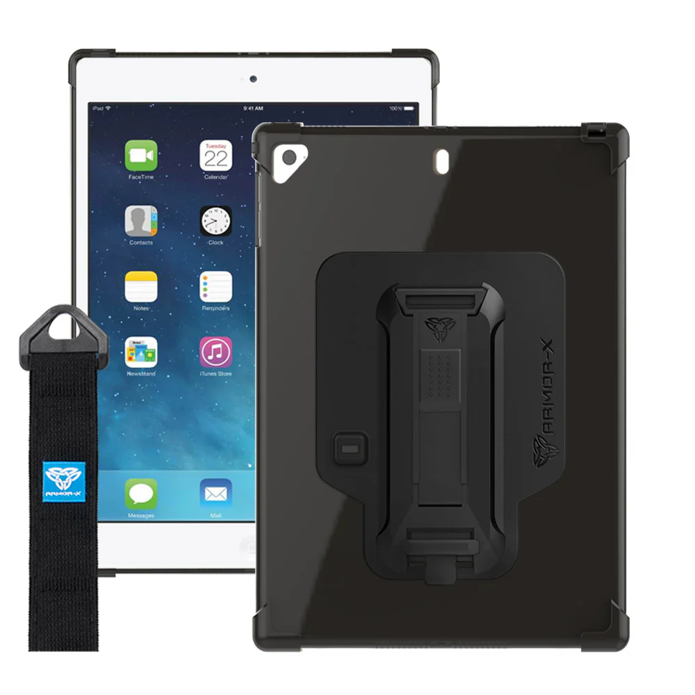 ZXS-iPad-A2 | iPad Pro 9.7 2016 | 4 corner protection case w/ hand strap kick stand & X-mount - Image 10