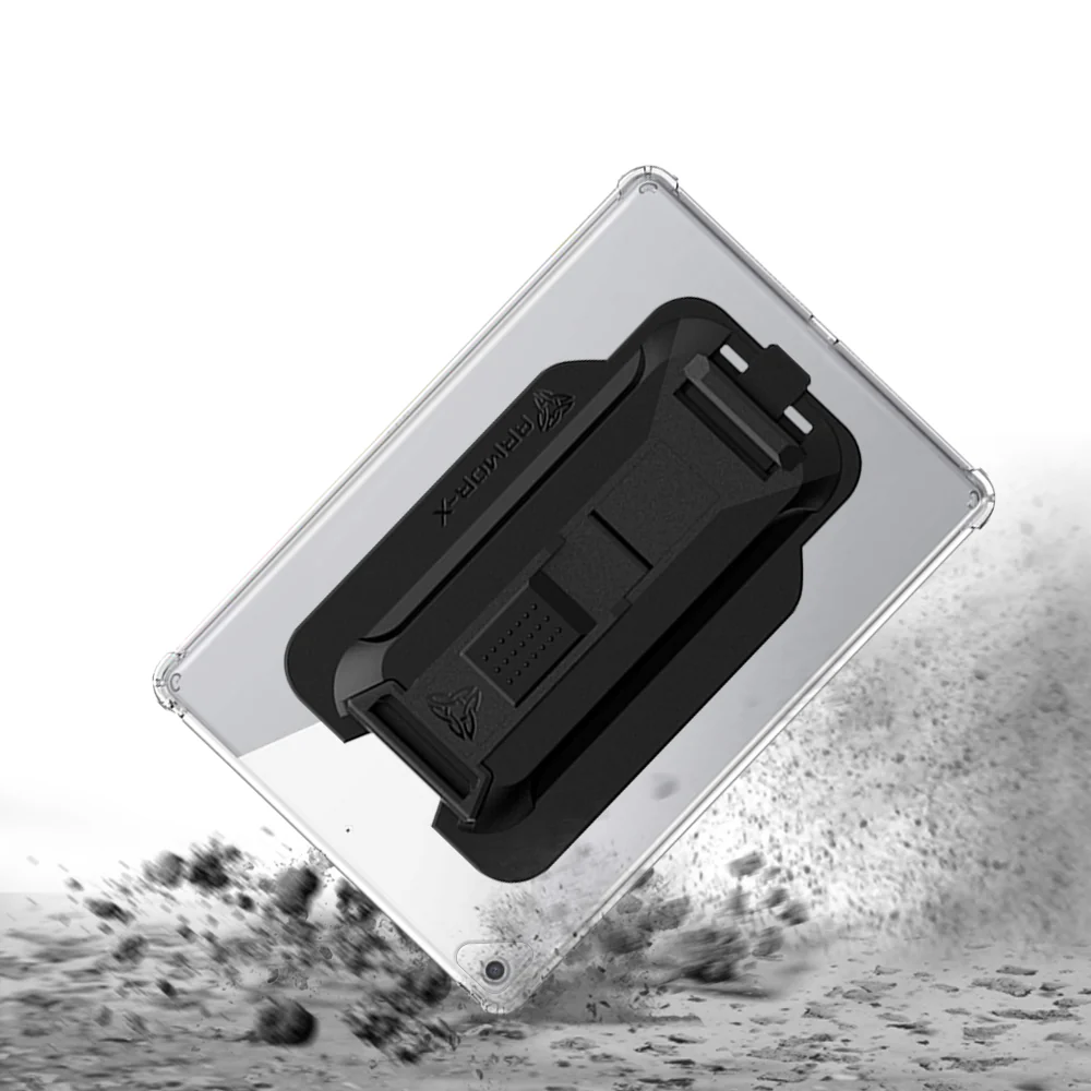 ZXS-iPad-M54CL | iPad mini 5 / mini 4 | 4 corner protection case w/ hand strap kick stand & X-mount - Image 6