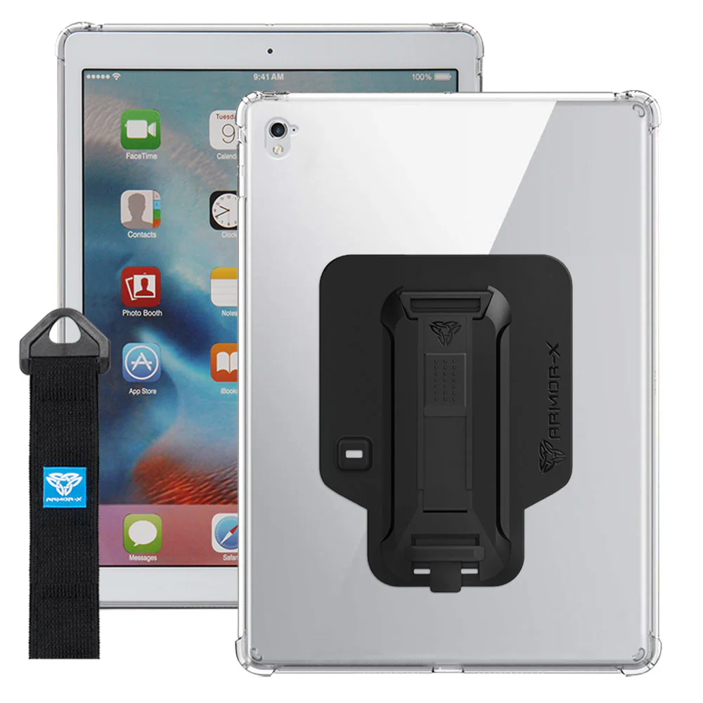 ZXS-iPad-PR2CL | iPad Pro 12.9 ( 1st / 2nd Gen. ) 2015 / 2017 | 4 corner protection case w/ hand strap kick stand & X-mount - Image 12