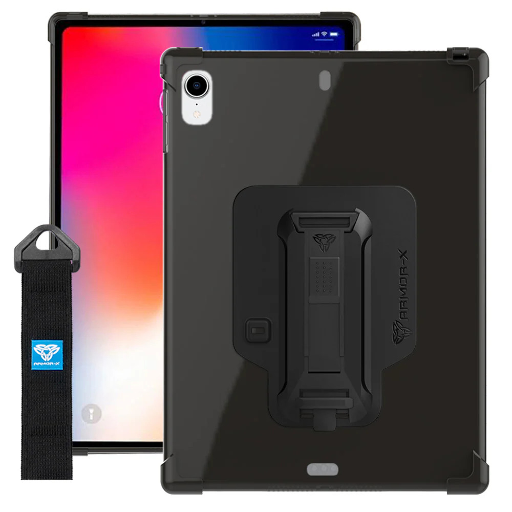 ZXS-iPad-PR5 | iPad Pro 12.9 ( 3rd Gen. ) 2018 | 4 corner protection case w/ hand strap kick stand & X-mount - Image 10