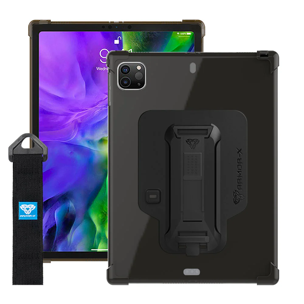 ZXS-iPad-PR6 | iPad Pro 11 ( 2nd / 3rd / 4th Gen. ) 2020 / 2021 / 2022 | 4 corner protection case w/ hand strap kick stand & X-mount - Image 11