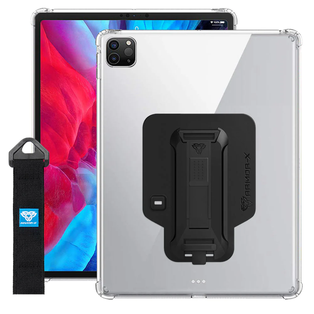 ZXS-iPad-PR7CL | iPad Pro 12.9 ( 4th / 5th / 6th Gen. ) 2020 / 2021 / 2022 | 4 corner protection case w/ hand strap kick stand & X-mount - Image 13