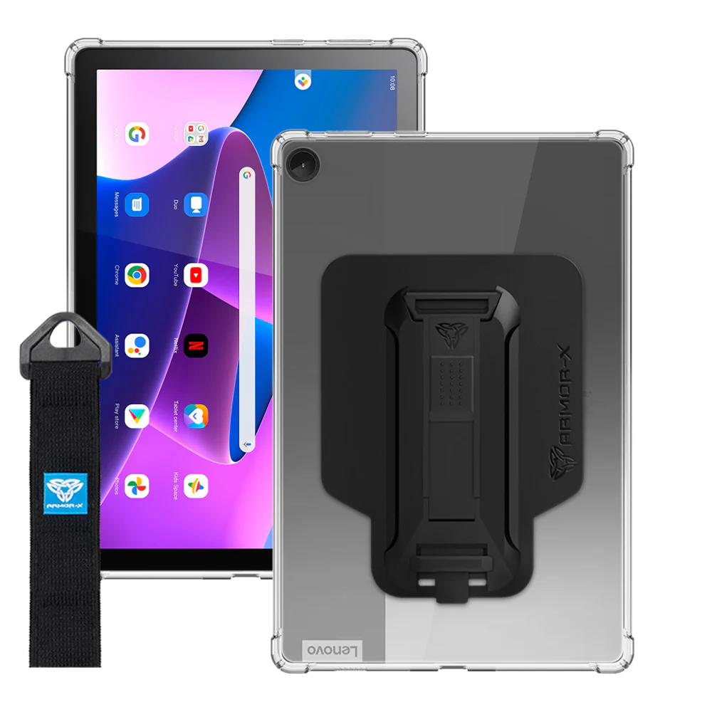 ZXS-LN-M10-V3 | Lenovo Tab M10 ( Gen3 ) TB328 | 4 corner protection case w/ hand strap kick stand & X-mount