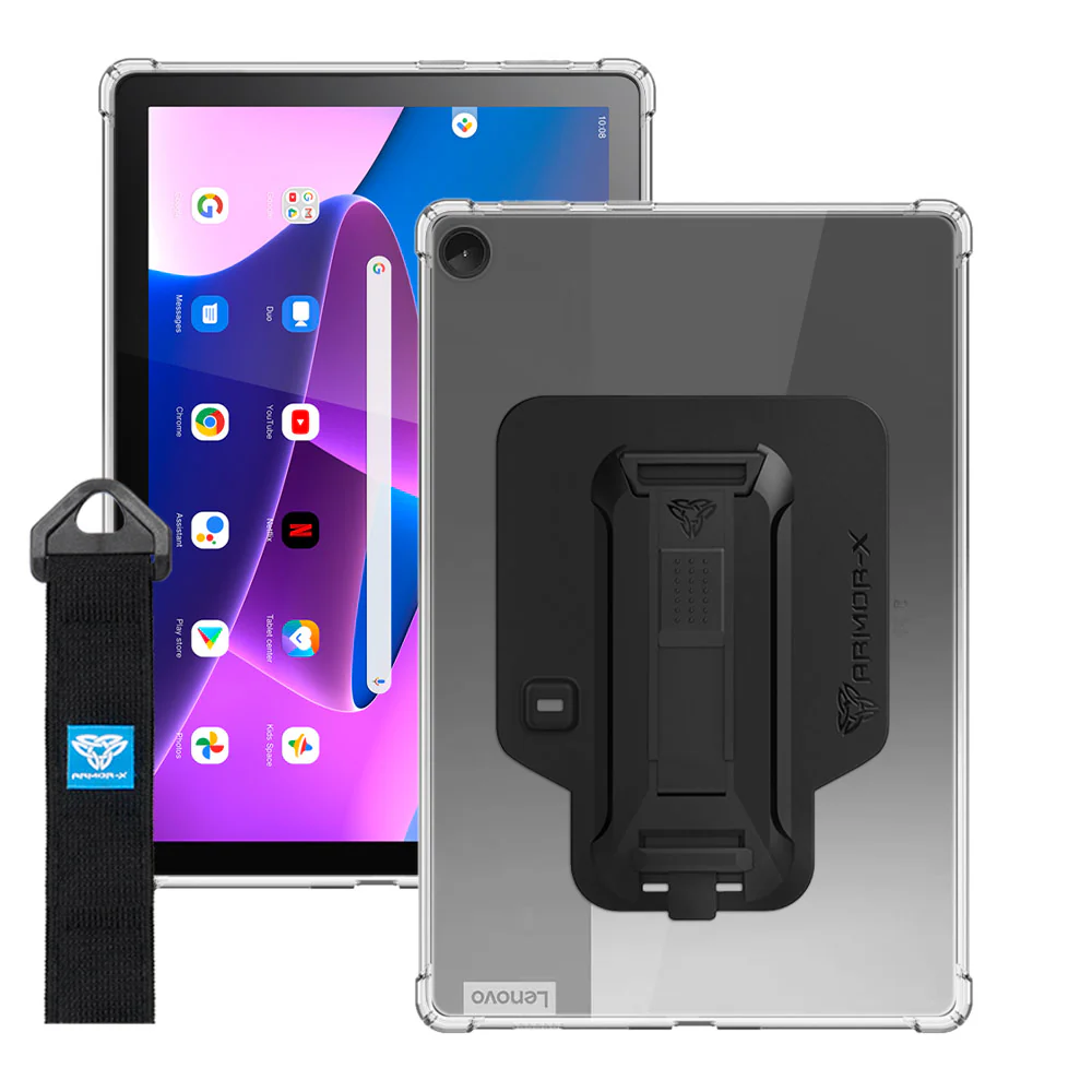 ZXS-LN-M10-V3 | Lenovo Tab M10 ( Gen3 ) TB328 | 4 corner protection case w/ hand strap kick stand & X-mount - Image 12