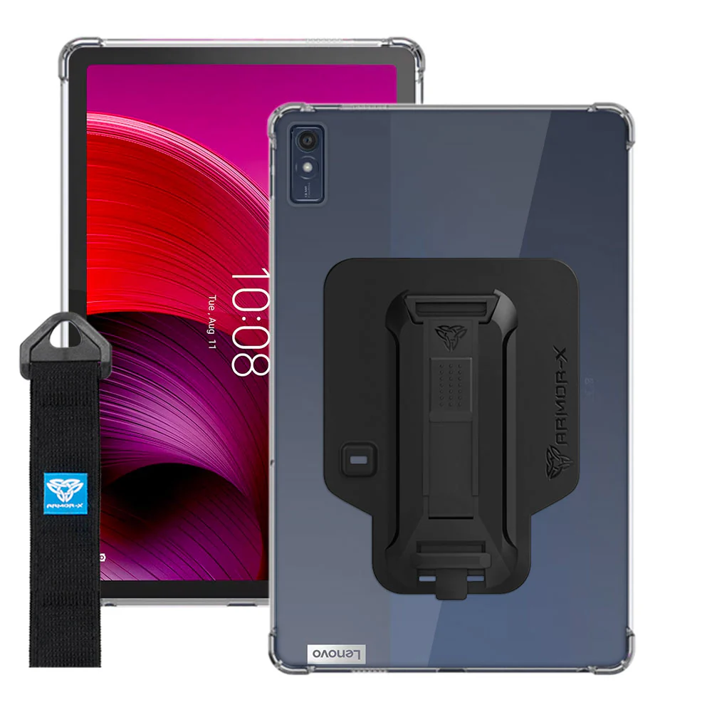ZXS-LN-M105G | Lenovo Tab M10 5G TB360 | 4 corner protection case w/ hand strap kick stand & X-mount - Image 13
