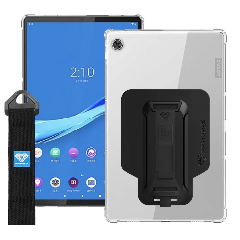 ZXS-LN-M10PL | Lenovo Tab M10 Plus TB-X606 | 4 corner protection case w/ hand strap kick stand & X-mount