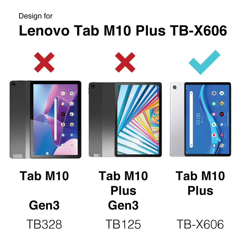 ZXS-LN-M10PL | Lenovo Tab M10 Plus TB-X606 | 4 corner protection case w/ hand strap kick stand & X-mount - Image 4