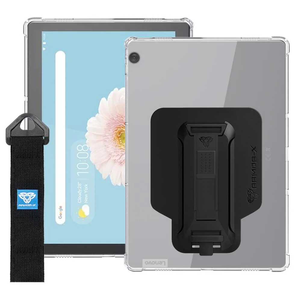 ZXS-LN-M10REL | Lenovo Tab M10 FHD REL (TB-X605LC / TB-X605FC) | 4 corner protection case w/ hand strap kick stand & X-mount