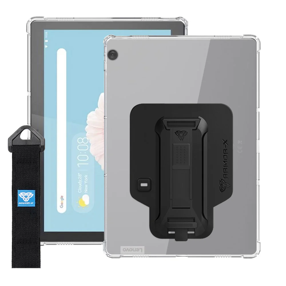 ZXS-LN-M10REL | Lenovo Tab M10 FHD REL (TB-X605LC / TB-X605FC) | 4 corner protection case w/ hand strap kick stand & X-mount - Image 12