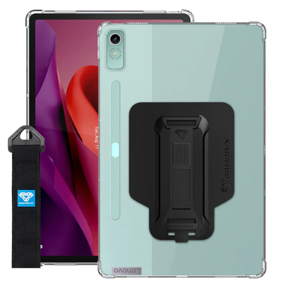 ZXS-LN-P12 | Lenovo Tab P12 TB370 / P12 with Matte Display TB372 | 4 corner protection case w/ hand strap kick stand & X-mount