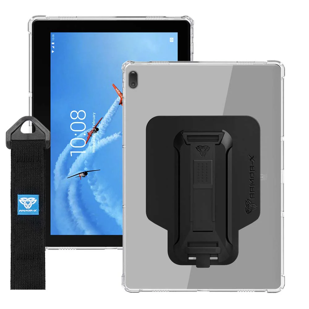 ZXS-LN32 | Lenovo Tab E10 TB-X104 | 4 corner protection case w/ hand strap kick stand & X-mount