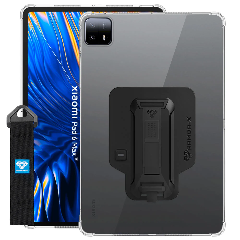 ZXS-Mi-PAD6MAX-14 | Xiaomi Pad 6 Max 14 | 4 corner protection case w/ hand strap kick stand & X-mount - Image 14