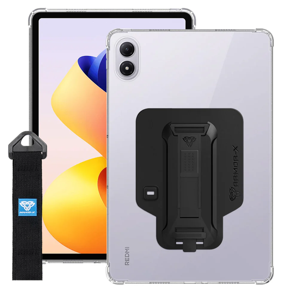 ZXS-Mi-RMP2PR | Xiaomi Redmi Pad 2 Pro | 4 corner protection case w/ hand strap kick stand & X-mount - Image 13