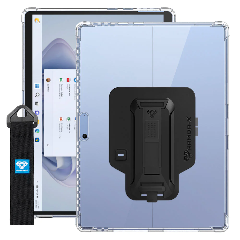 ZXS-MS-SFPR9 | Microsoft Surface Pro 11 / 10 / 9 / 8 | 4 corner protection case w/ hand strap kick stand & X-mount - Image 11