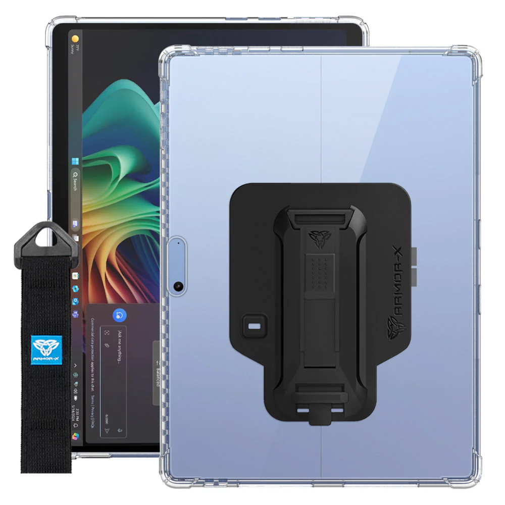 ZXS-MS-SFPR9 | Microsoft Surface Pro 13-inch Copilot+ PC | 4 corner protection case w/ hand strap kick stand & X-mount - Image 11