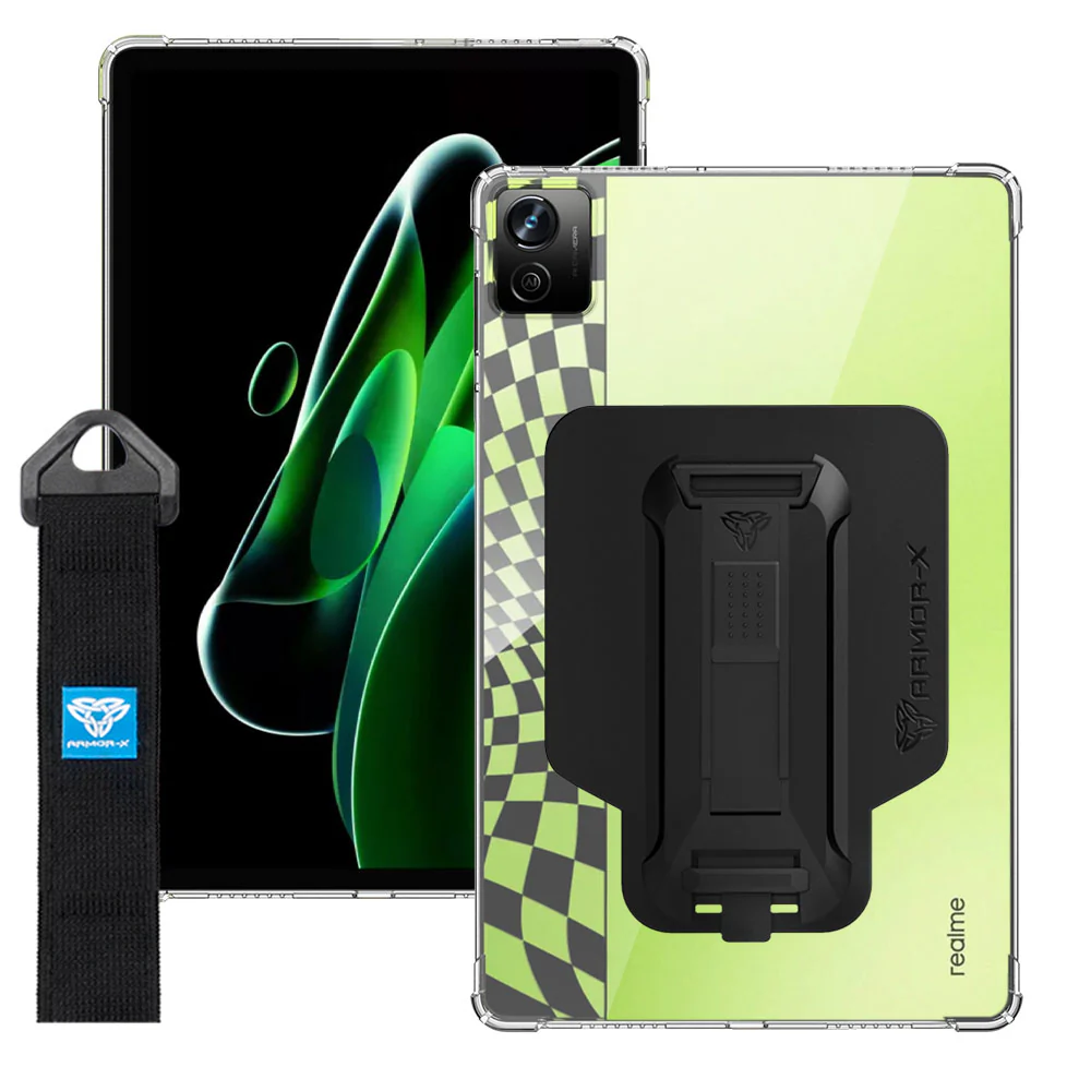 ZXS-OP-RMPX | OPPO Realme Pad X | 4 corner protection case w/ hand strap kick stand & X-mount