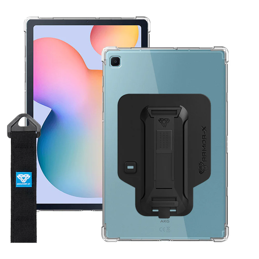 ZXS-SS-P610 | Samsung Galaxy Tab S6 Lite SM-P620 P625 (2024) / SM-P613 P619 (2022) / SM-P610 P615 (2020) | 4 corner protection case w/ hand strap kick stand & X-mount - Image 11
