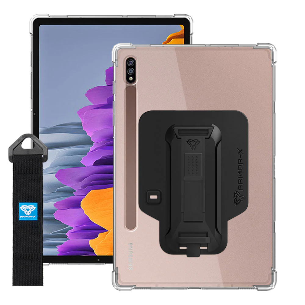 ZXS-SS-S7 | Samsung Galaxy Tab S8 SM-X700 / SM-X706 | 4 corner protection case w/ hand strap kick stand & X-mount - Image 11