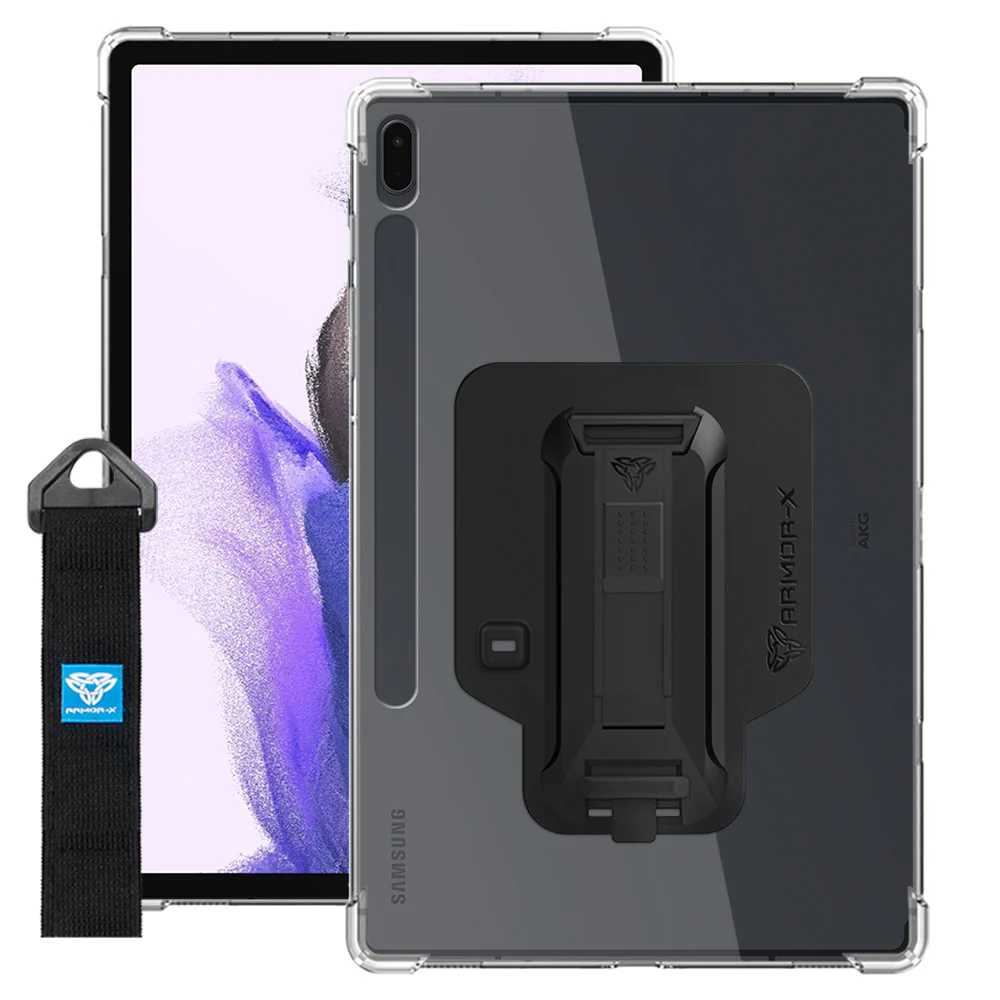 ZXS-SS-S7P | Samsung Galaxy Tab S7 FE SM-T730 / T733 / T736B / T735NZ | 4 corner protection case w/ hand strap kick stand & X-mount - Image 11
