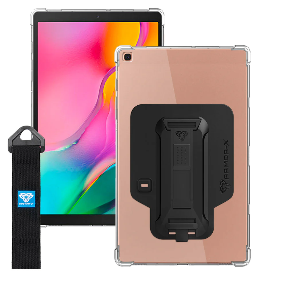 ZXS-SS-T515 | Samsung Galaxy Tab A 10.1 (2019) T510 T515 | 4 corner protection case w/ hand strap kick stand & X-mount - Image 12