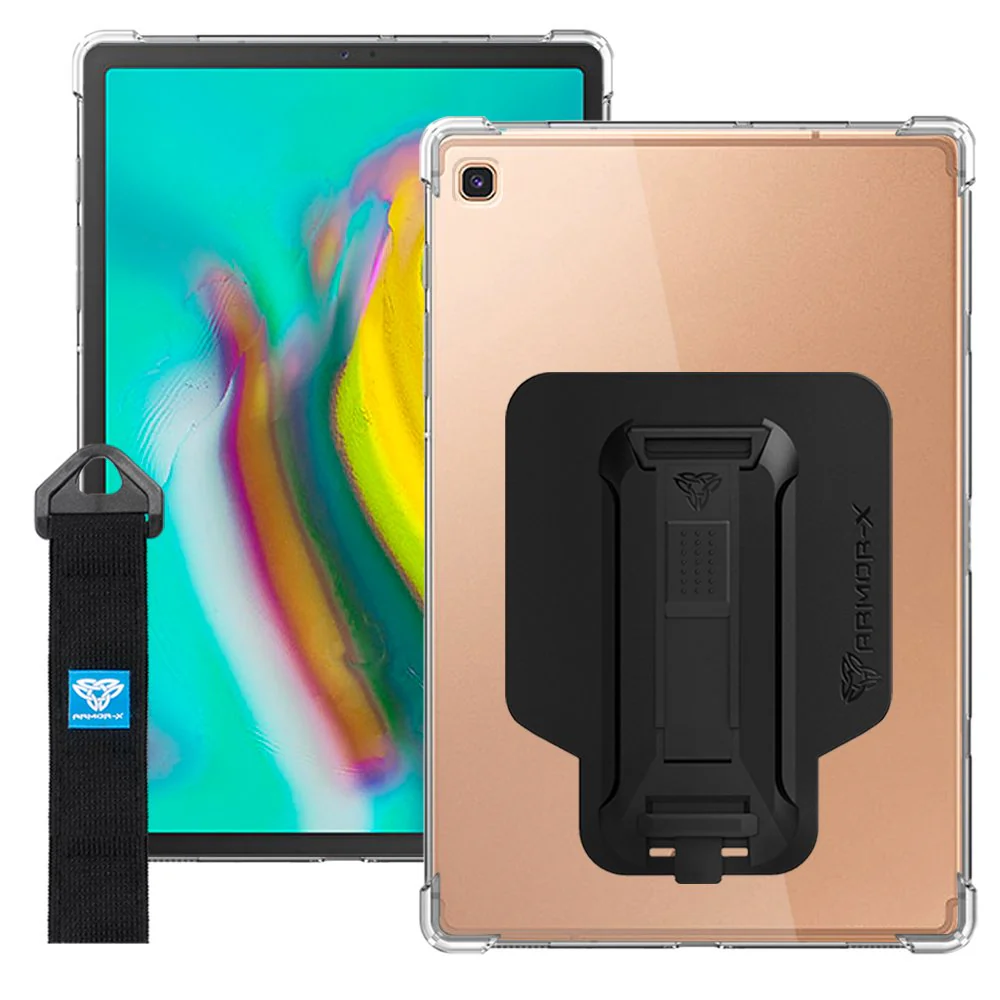 ZXS-SS-T720 | Samsung Galaxy Tab S5e T720 T725 | 4 corner protection case w/ hand strap kick stand & X-mount