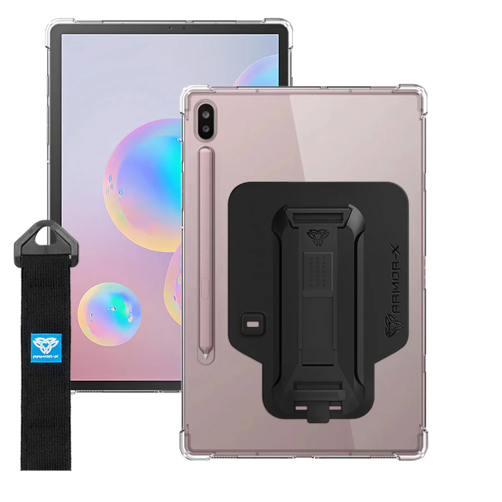 ZXS-SS-T860 | Samsung Galaxy Tab S6 T860 T865 | 4 corner protection case w/ hand strap kick stand & X-mount - Image 11