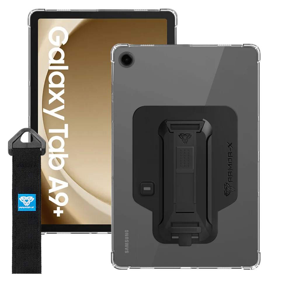 ZXS-SS-X210 | Samsung Galaxy Tab A9+ A9 Plus ( 11" ) SM-X210 / SM-X215 / SM-X216 | 4 corner protection case w/ hand strap kick stand & X-mount - Image 11