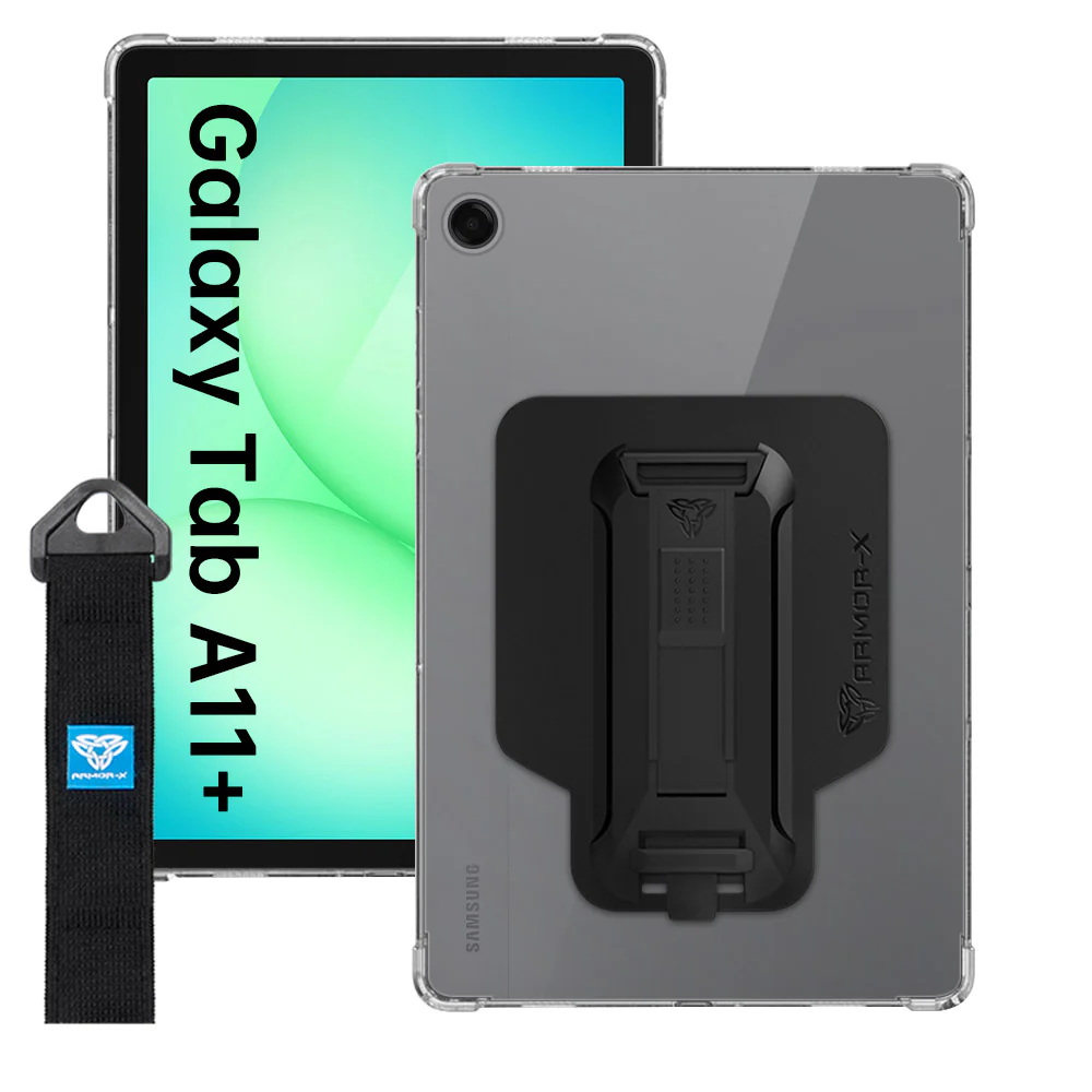 ZXS-SS-X230 | Samsung Galaxy Tab A11+ A11 Plus ( 11" ) SM-X230 / SM-X235 / SM-X236 / SM-X238 | 4 corner protection case w/ hand strap kick stand & X-mount