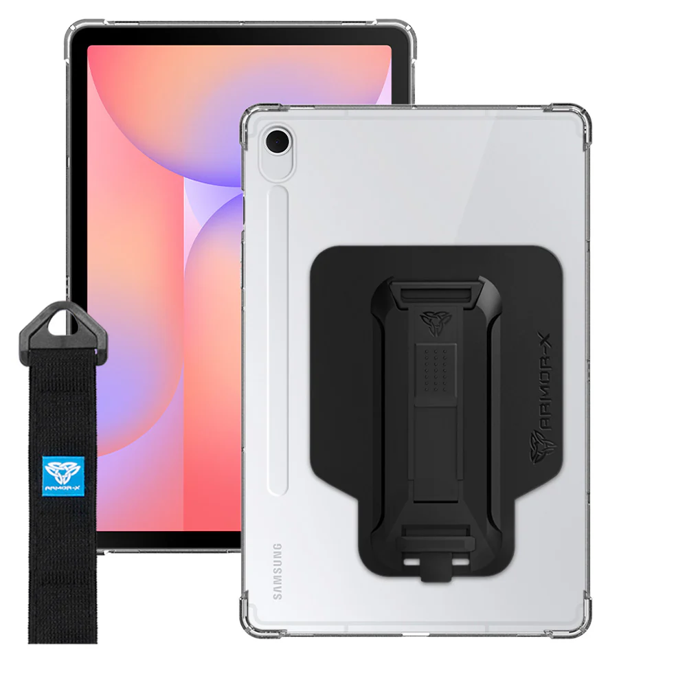 ZXS-SS-X510 | Samsung Galaxy Tab S10 FE SM-X520 X526 X528 / S10 Lite SM-X400 X406 | 4 corner protection case w/ hand strap kick stand & X-mount - Image 2