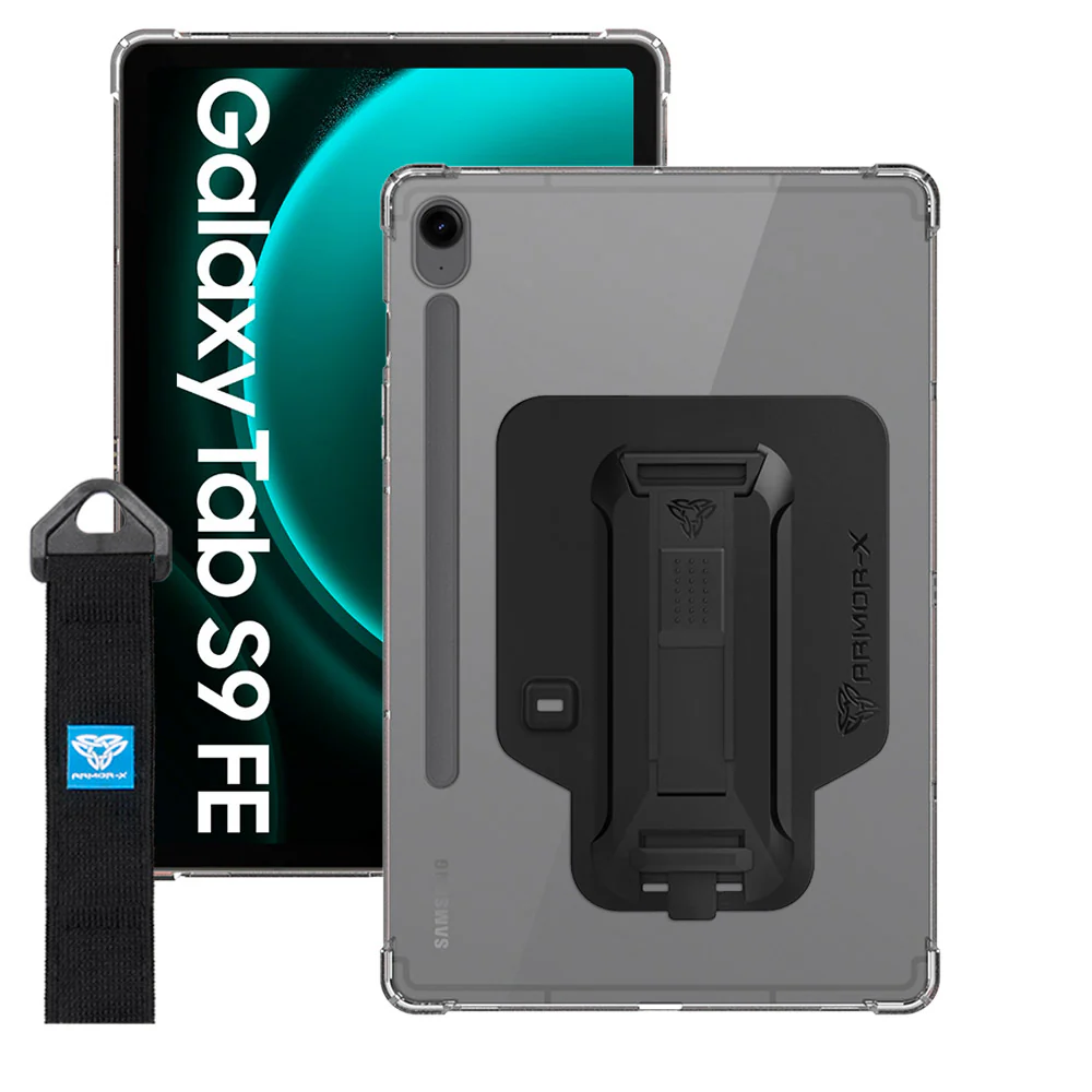ZXS-SS-X510 | Samsung Galaxy Tab S9 FE SM-X510 X516 X518 | 4 corner protection case w/ hand strap kick stand & X-mount - Image 11