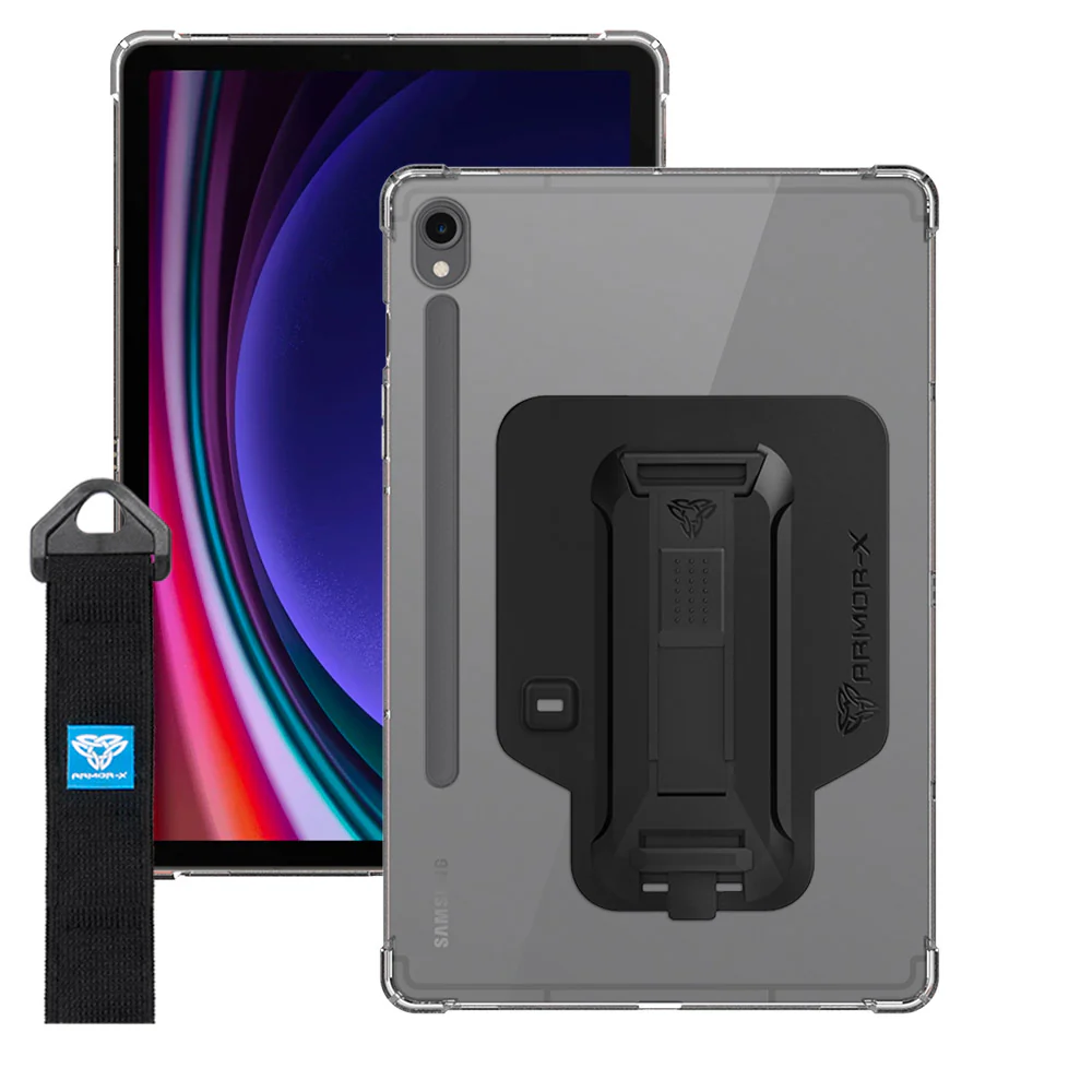 ZXS-SS-X710 | Samsung Galaxy Tab S9 SM-X710 / X716 / X718 | 4 corner protection case w/ hand strap kick stand & X-mount - Image 11