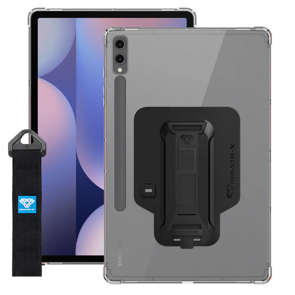 ZXS-SS-X810 | Samsung Galaxy Tab S10+ S10 Plus SM-X820 / X826B | 4 corner protection case w/ hand strap kick stand & X-mount - Image 11
