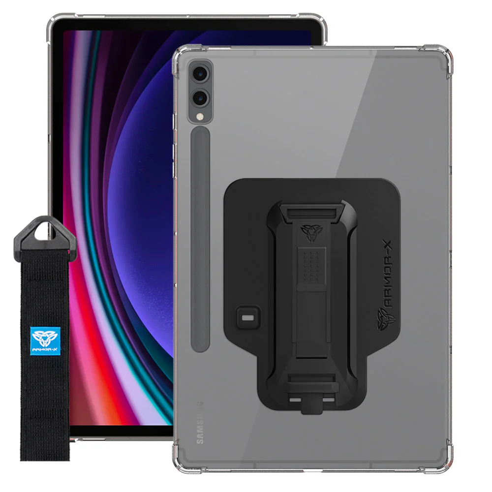 ZXS-SS-X810 | Samsung Galaxy Tab S9+ S9 Plus SM-X810 / X816 / X818 | 4 corner protection case w/ hand strap kick stand & X-mount - Image 11