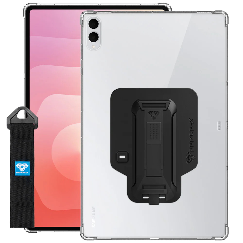 ZXS-SS-X930 | Samsung Galaxy Tab S11 Ultra SM-X930 / X936 | 4 corner protection case w/ hand strap kick stand & X-mount - Image 11