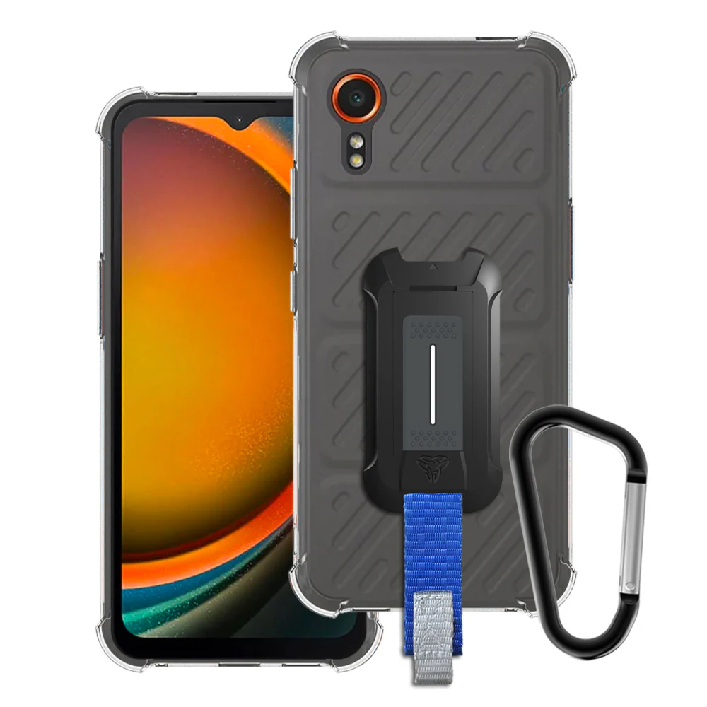ZXS-SS24-XC7 | Samsung Galaxy Xcover7 SM-G556 Case | 4 Corner Shockproof Drop Proof Cover w/ Carabiner